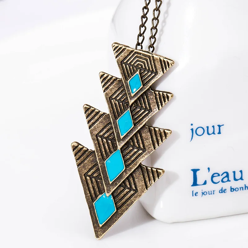 Винтажное треугольное ожерелье с кулоном женское модное ювелирное изделие