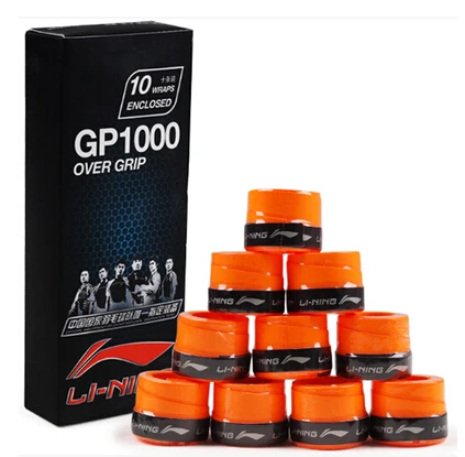 Тонкие липкие обмотки Li-Ning GP 1000 для бадминтона. Сопоставимые по качеству и характеристикам с обмотками для тенниса YY 102C - Цвет: orange