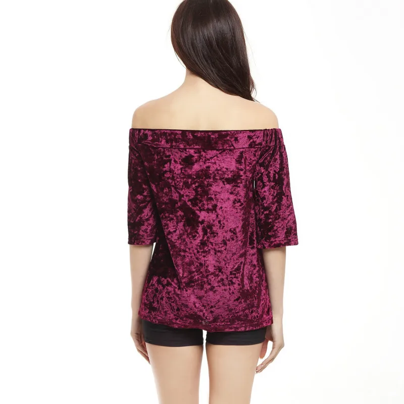 Новинка 2017 летняя бархатная блузка женская модная Свободная рубашка с