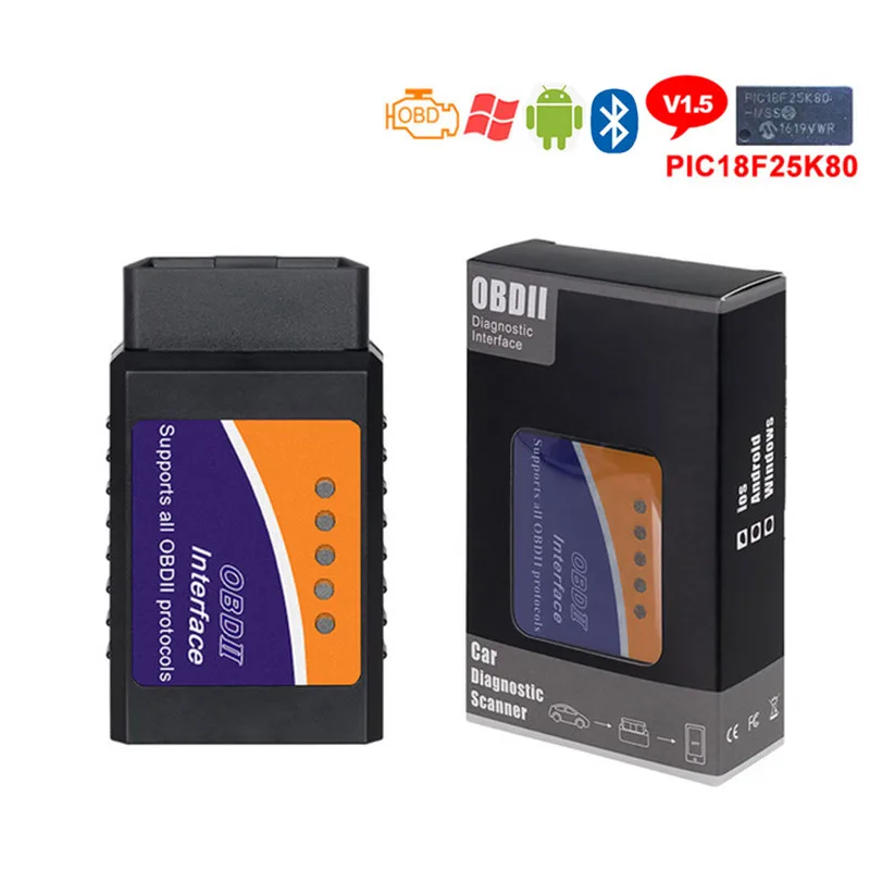 ELM327 WiFi/BT V2.1/V1.5 с чипом PIC18F25K80 диагностический инструмент ELM 327 для IPhone/Android ELM327 V1.5 OBD2 OBD II сканер