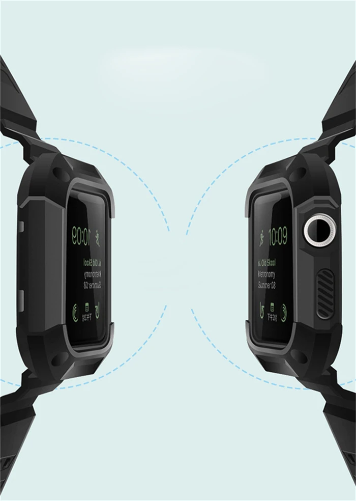 Спортивный корпус ремешок для Apple Watch группа 38 мм 42 iwatch серии 1 2 3 correa прочный экран