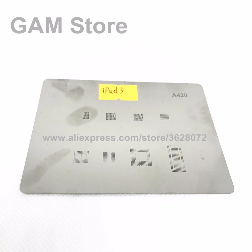

For iPad 3 BGA Stencil RAM Power Amplifier Audio IC Reballing Chip Pin Solder Heat Template Tin Plant Steel Net A420