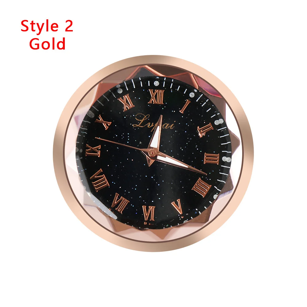 Style 2 gold Автомобильные декоративные часы для интерьера, кварцевые аналоговые часы WatcCah, автомобильные часы-наклейка, аксессуары для салона автомобиля - Цвет: Style 2 gold
