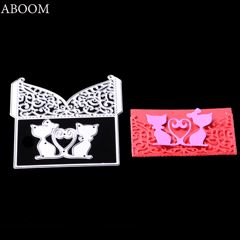 ABOOM Новый Набор для Вырезания Металлических Форм для Вырезания из Картонных Изделий в Стиле Кошечки для Любителей Рукоделия и Свадебных Приглашений.