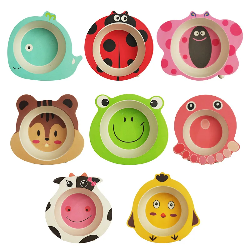 Baby Feeding Food Dish Bamboo Fiber Children Tableware Rice Originality Modeling Service Plate Kindergarten Defence Broken Bowl