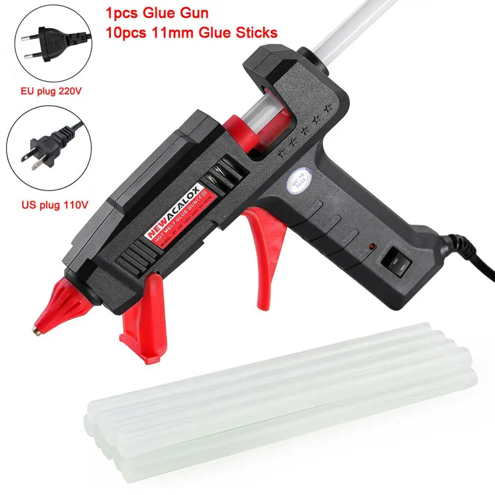 10pcs Glue Sticks NEWACALOX EU/US 60 Вт 100 вт DIY термоклеевой пистолет промышленный медный сопло Gluegun 10 шт. 11 мм клеевой пистолет для рукоделия Инструменты для ремонта - Цвет: 10pcs Glue Sticks