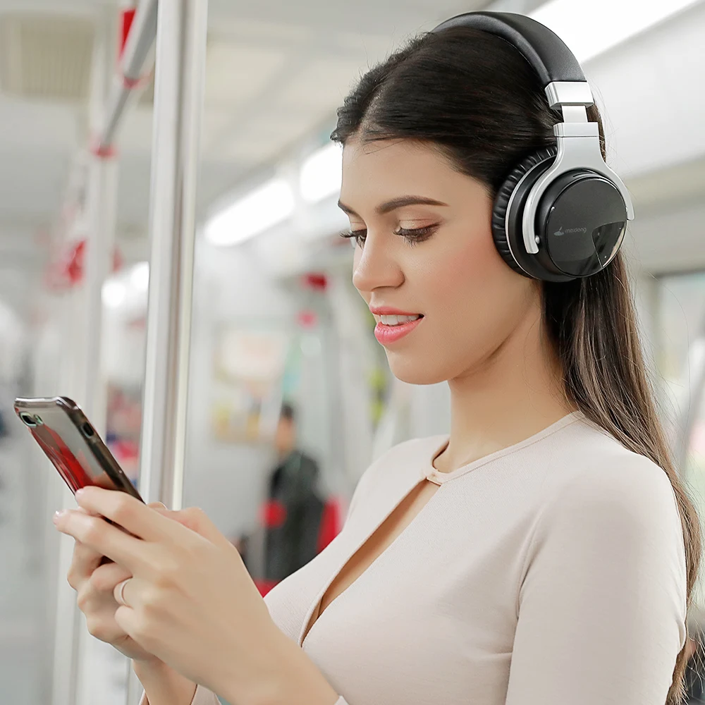 

Meidong E7B Active Noise Cancelling Bluetooth Headphones Wireless Headset with Microphone over Ear Stereo Deep Bass 30H Playtime