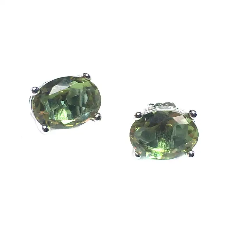 Женские серьги-гвоздики CSJ с зултанитом из стерлингового серебра 925 пробы |