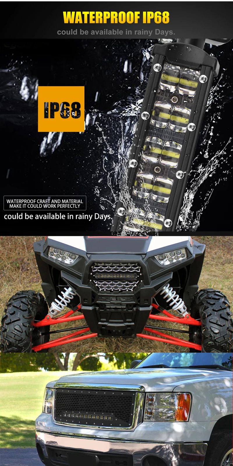 Со светом 6D 14 20-дюймовая световая панель Offroad 72 Вт пятно Наводнение Combo светодиодный свет бар для грузовик внедорожник ATV 4WD 4x4 фары дальнего света для авто 12 В 24