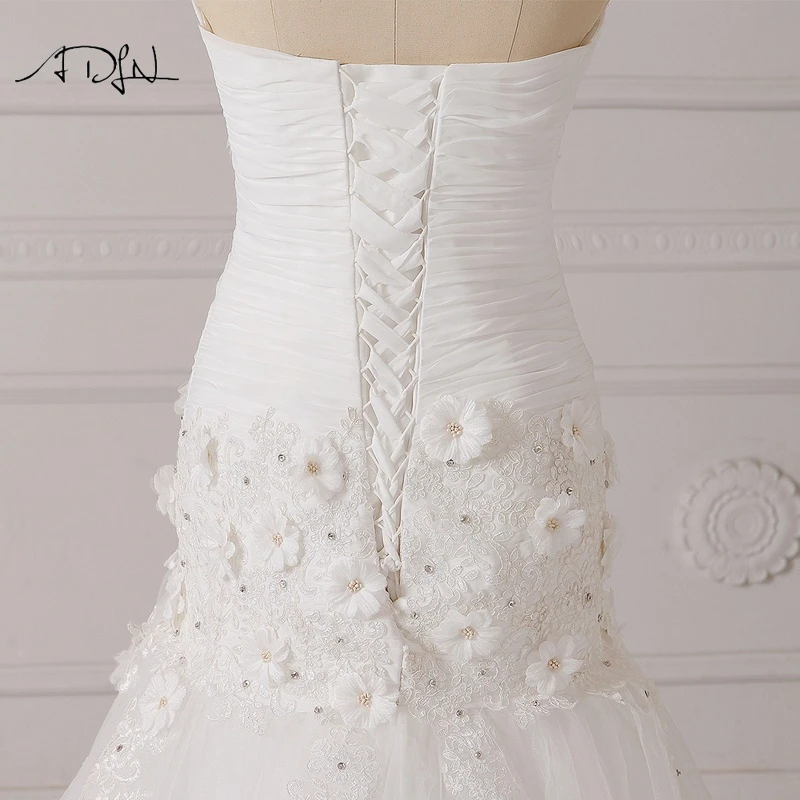 ADLN корсет свадебное платье Русалочки с цветами милое без рукавов реальное фото