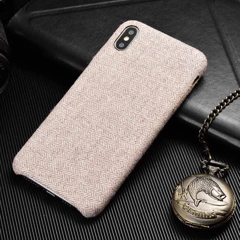 5 Тканевый чехол в клетку, Винтажный чехол для телефона, для iPhone X, XS, Max, XR, ткань, мягкая ткань, текстурный чехол, Капа для iPhone 6, 7 Plus - Цвет: 5
