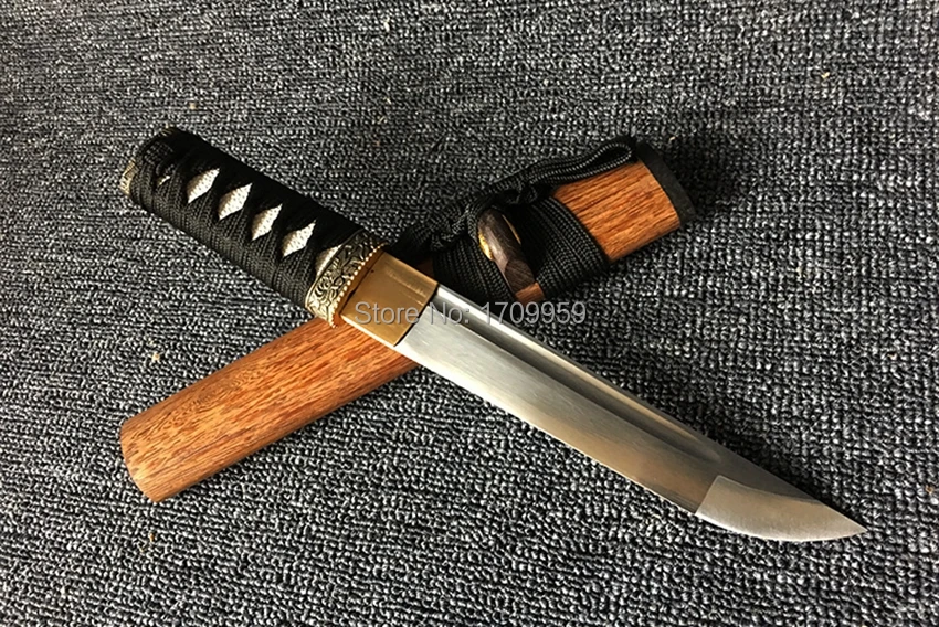 14'Carry удобный короткий нож японский меч Танто Катана высокий клинок из марганцевой стали Полный Тан/острый Самурай Косплей настоящие мечи