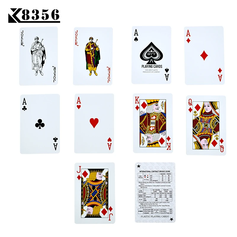 K8356 пластиковые игральные карты техасский холдем покер карты узкий бренд ПВХ покер доска игры водонепроницаемый носимый мост можно мыть