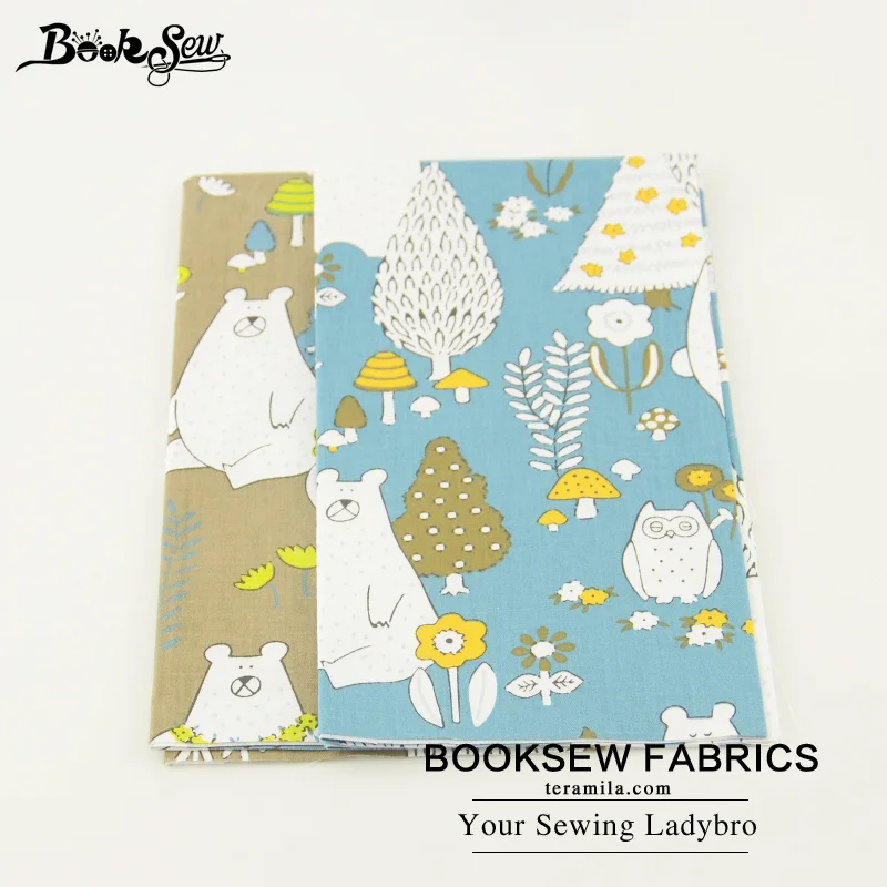 Booksew 2pcs/lot 50X100CM 100% Cotton Twill Fabric Forest Theme Animals Design Sewing Cloth For Baby Cushion Patchwork Bed Sheet|sewing cloth|cloth