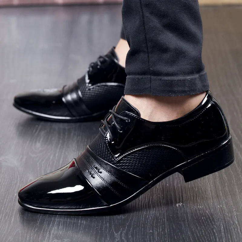 Men Leather Shoes Oxford PU Men's Dress Business Flat Breathable Banquet Wedding 48 | Обувь