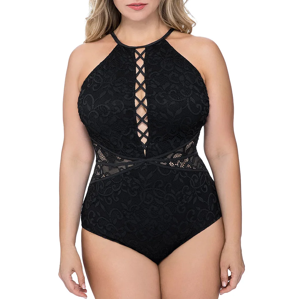 

Women Large-size High-collar One-piece Sexy Swimming Suit