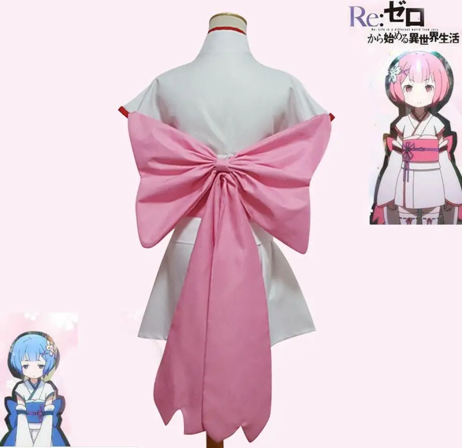 Re:Zero Kara Hajimeru Isekai Seikatsu Ram Rem Карнавальный костюм для девочек женское кимоно В Стиле