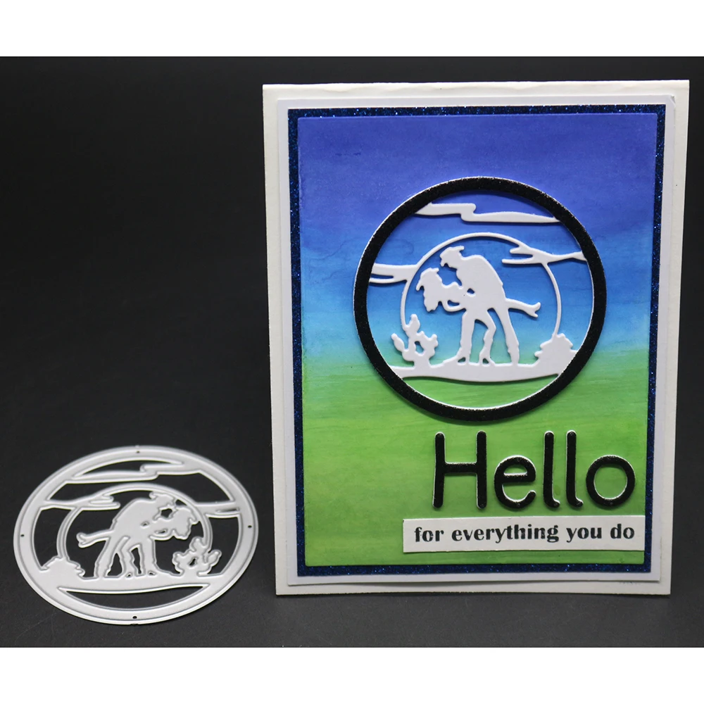 Для любителей танцев в круглой раме металлический прорезной трафарет для