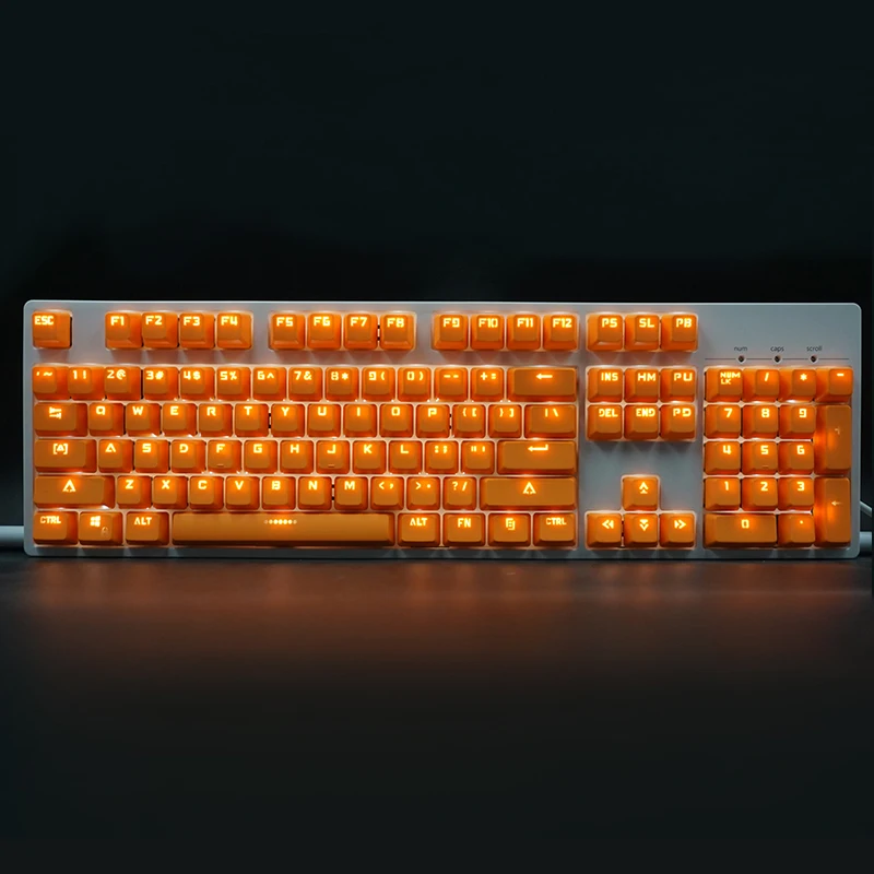 Механическая клавиатура PBT 104 клавиши однотонная с подсветкой для геймеров cs go