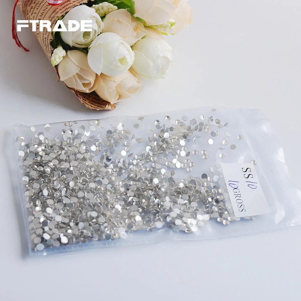 SS10 1440Pcs Все размеры, SS3-SS40, прозрачный кристалл, плоские с оборота, стеклянные ногти, художественные стразы, швейная ткань, одежда, не исправление камней, для украшения своими руками - Цвет: SS10 1440Pcs