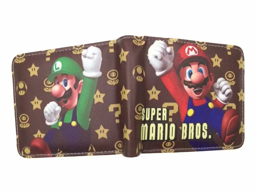 D Горячие игры Super Mario Короткие Кошельки анимации симпатичный кожаный кошелек для детей доллар Цена Кошелек с монета карман - Цвет: D