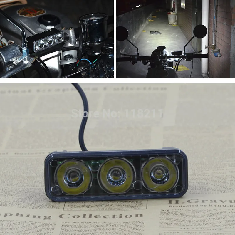 

Universal Waterproof DC12V-80V Motorcycle Headlights 3 LED Spotlight Head Lights For Honda Yamaha Suzuki Kawasaki