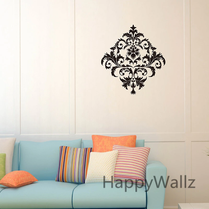 Дамасская настенная наклейка декоративная Цветочная DIY съемное настенное