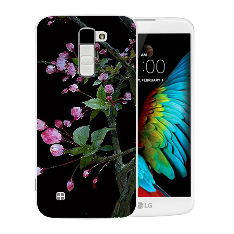 Для LG K10 LTE K420N K430 K430ds F670 Мягкий ТПУ чехол для телефона с цветущим узором задняя