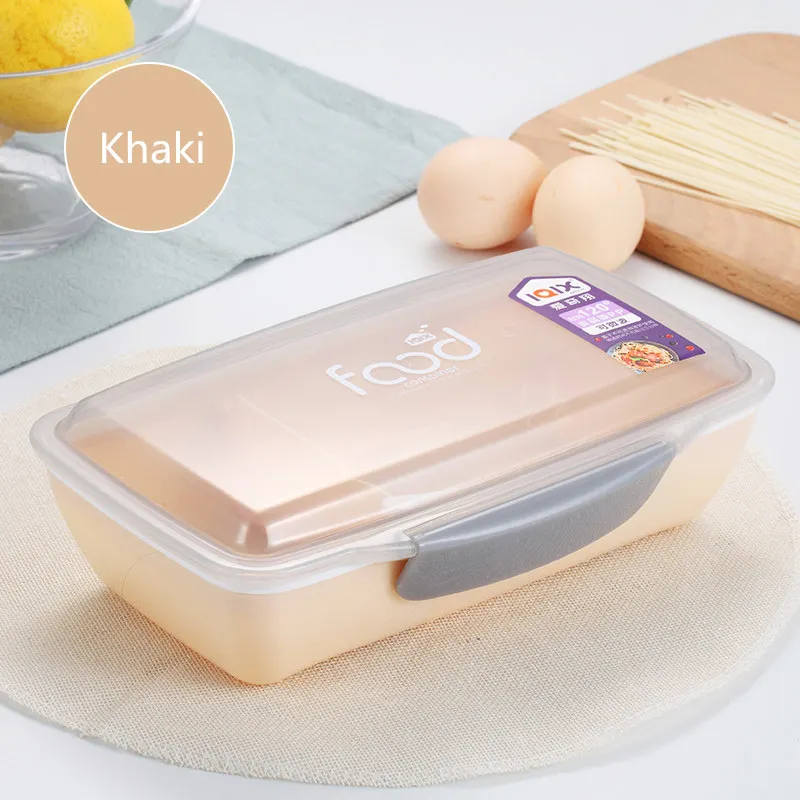 Хаки ONEUP пластик 750 мл BPA Бесплатный ланч бокс для детей Microwavable контейнер для хранения еды хранения фруктовый салат BPA Бесплатный для пикника школы - Цвет: Хаки