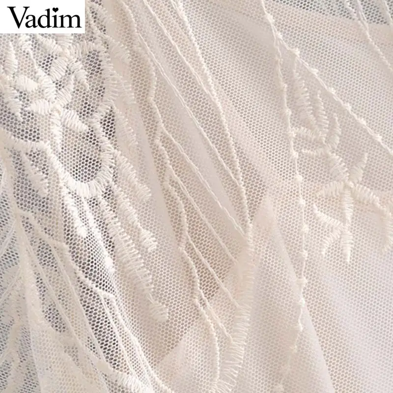 Vadim милый Женский вышивка мини-платье с короткими рукавами комплекты из 2