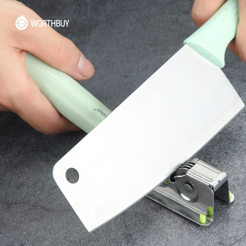 WORTHBUY профессиональная точилка для ножей из нержавеющей стали кухонная заточка