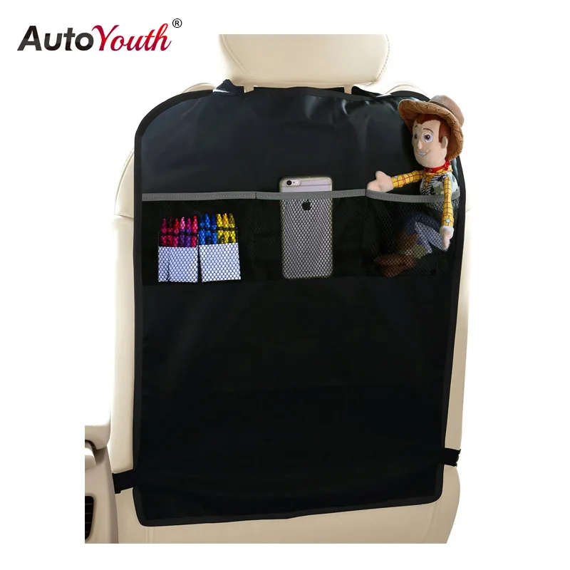 AUTOYOUTH Kick Mats задние Защитные чехлы для сидений органайзер для хранения карман 2 шт. универсальные детские автомобильные задние Защитные чехлы для сидений черного цвета