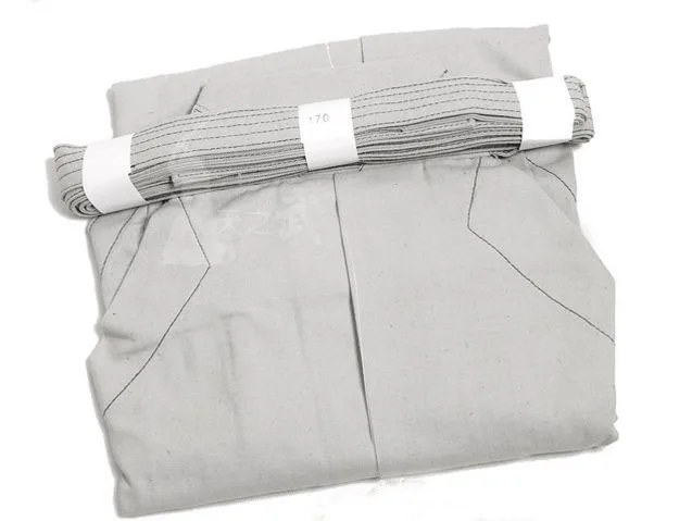 Унисекс серые высококачественные 100% тонкие холщовые хлопковые брюки Kendo hakama Keiko Gi