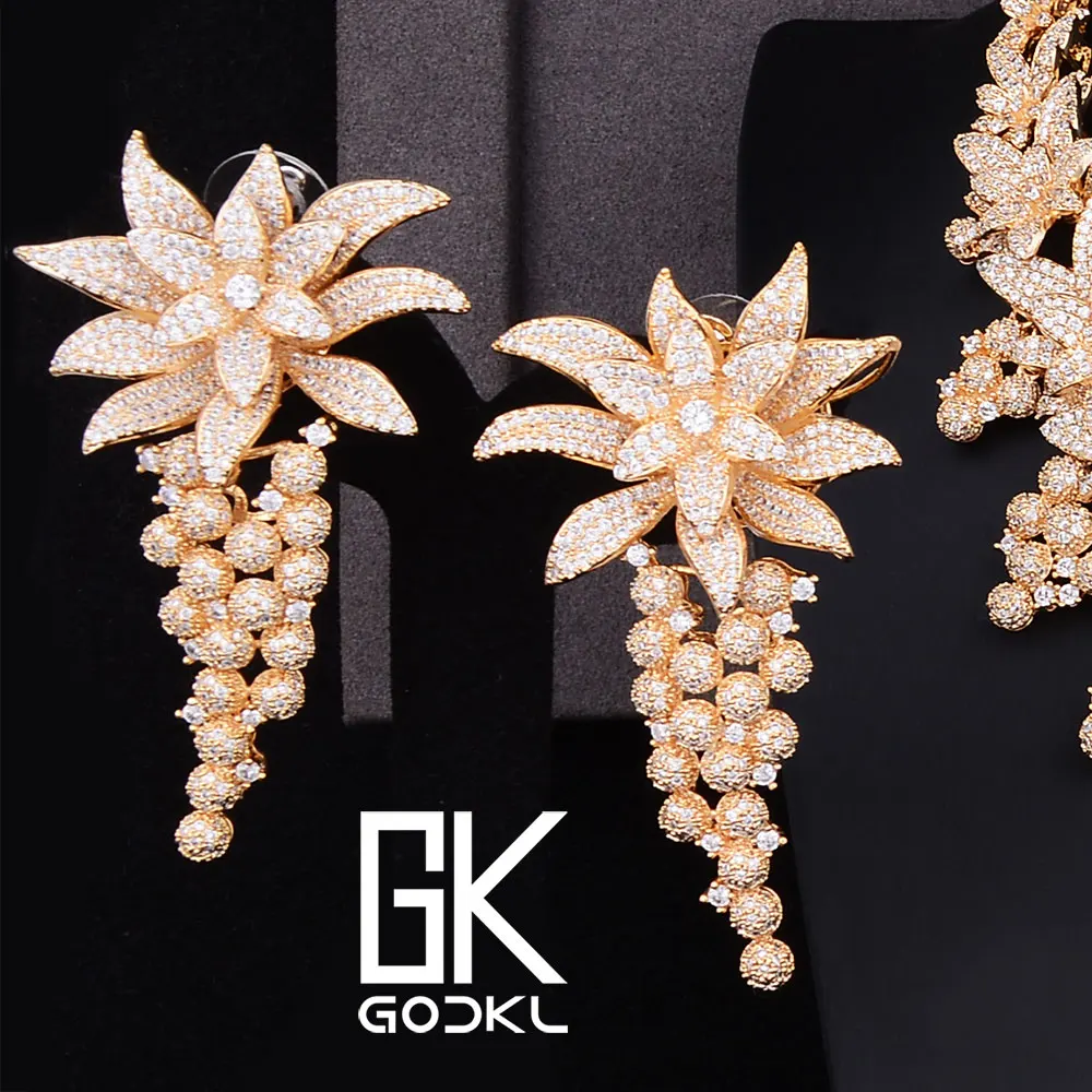 GODKI Роскошные виноград кубический циркон нигерийские Ювелирные наборы для