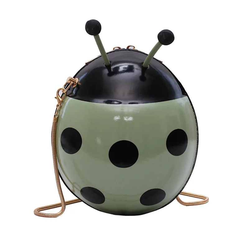 Cute Ladybird Plush Bagpack Girl Boy Children's Bag Ladybug Schoolbag Kids Toy Bag Pack For Child Gift Waterproof Crossbody Bag - Color: Green