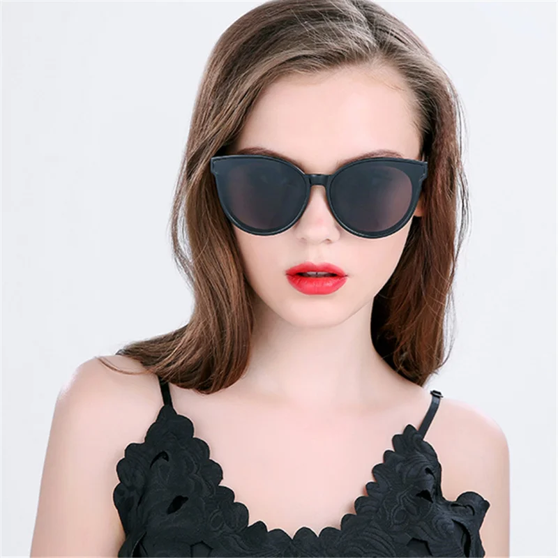 Очки солнцезащитные женские кошачий глаз Модные Винтажные большие круглые