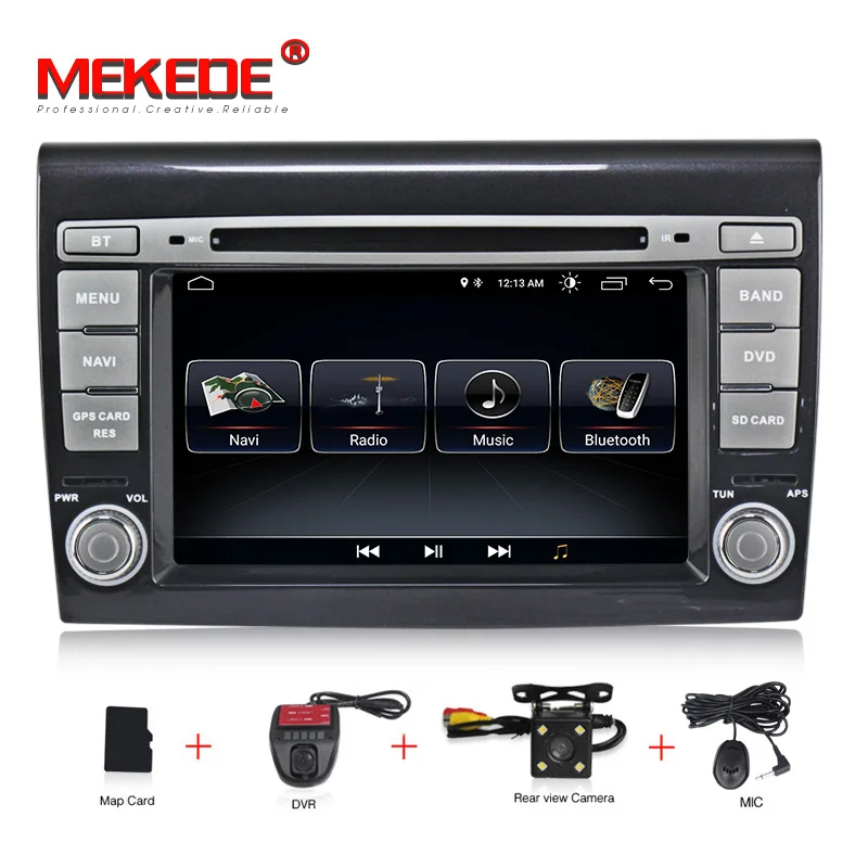 CAR DVD CAMERA DVR MEKEDE 2 Din android 8,1 автомобильный DVD плеер 7 ''Авто gps навигации для Fiat Bravo 2007 2008 2009 2010 2011 2012 стерео - Цвет: CAR DVD CAMERA DVR