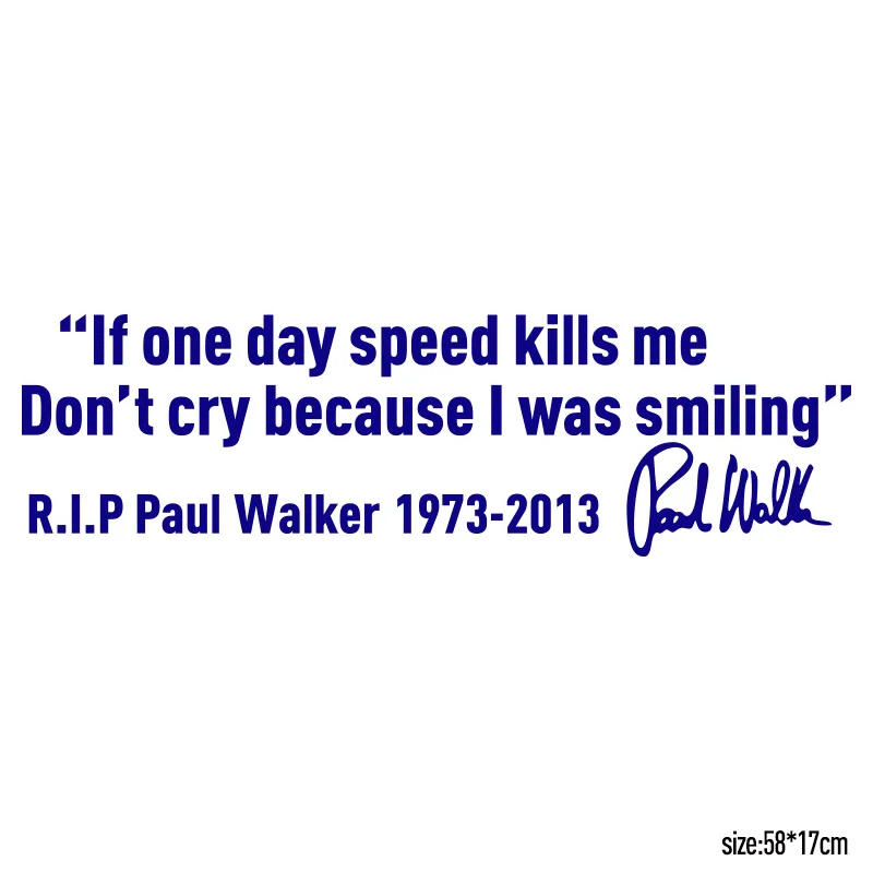 3 шт. автомобильные наклейки с надписью Paul Walker