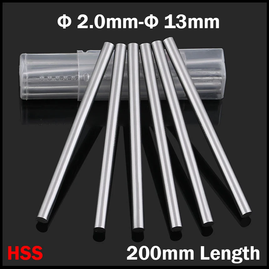 

5mm 5.5mm 6mm 6.5mm 7mm 7.5mm OD 200mm Length HSS Jobber Drill Bit Boring Round Shank CNC Fly Cutter Turning Lathe Tool Bar Rod