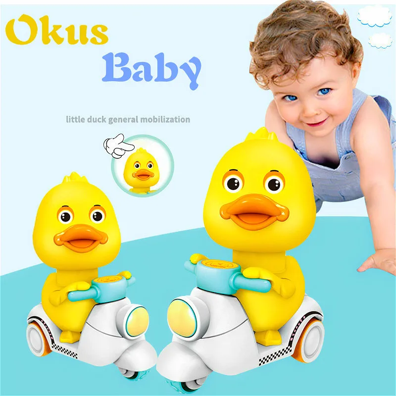 Newest Explosive Pressure on Little Yellow Duck Return Cartoon Tricycle Gift Meng Non Remote Control Children's Toy |