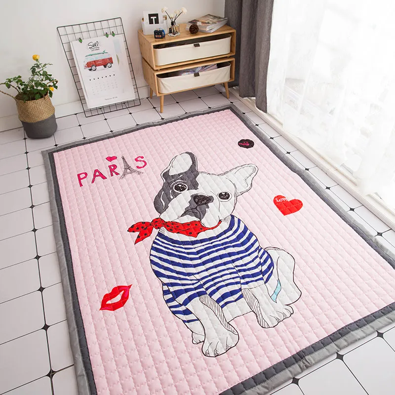 Dog 145x195 см Детский развивающий коврик, толстый мягкий детский коврик, складные игровые коврики для детской комнаты, декоративный ковер, мультяшный детский коврик для ползания - Цвет: Dog