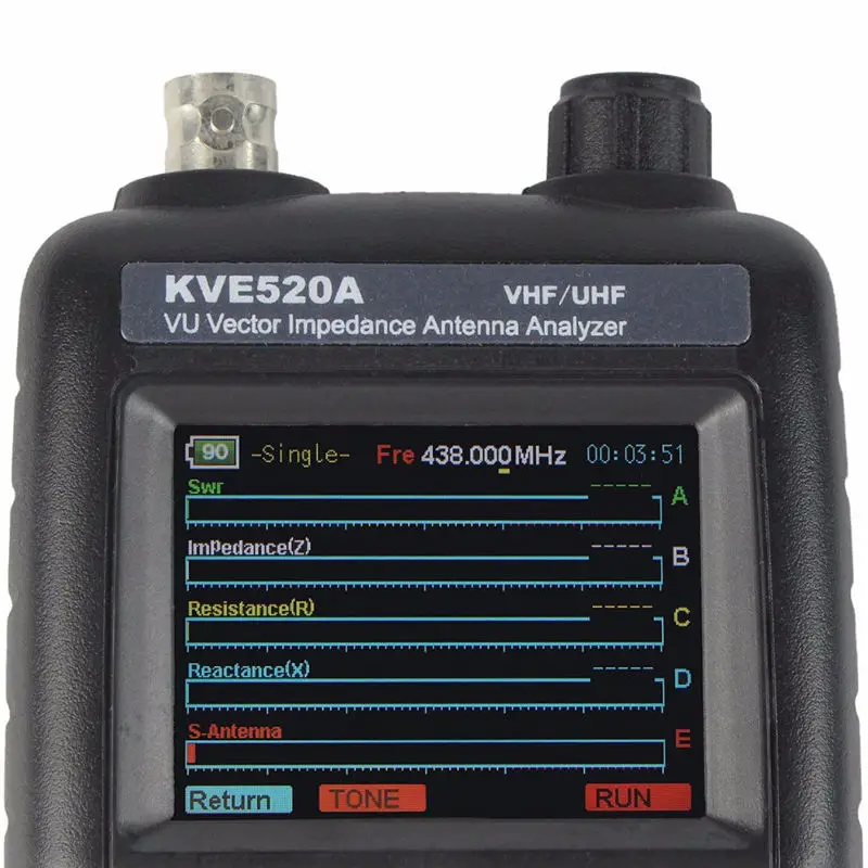 VHF/UHF цветной графический векторный импедансный антенный анализатор KVE520A с 5