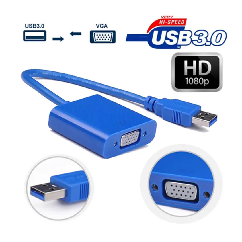 Кабель переходник с USB 3 0 на VGA для нескольких дисплеев внешняя видеографическая