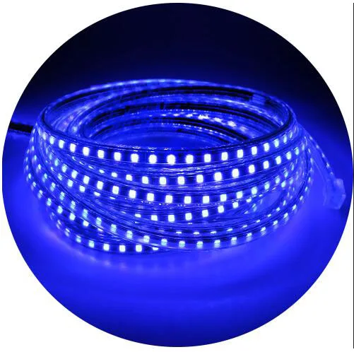 220V SMD2835 прокладки СИД светильник Водонепроницаемый IP67 120 светодиодов/M Высокое качество Фея праздничный новогодний декор уличный садовый светильник по выгодной цене - Испускаемый цвет: Blue