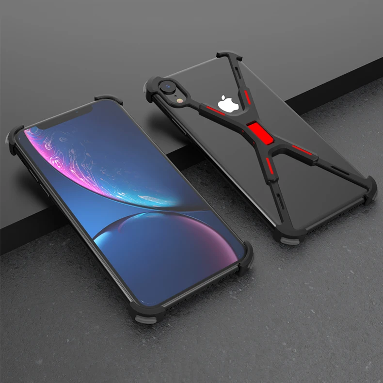 R-just для iPhone XS Max бампер Роскошный Жесткий металлический алюминиевый сплав Броня противоударный чехол для телефона iPhone XR X задняя крышка