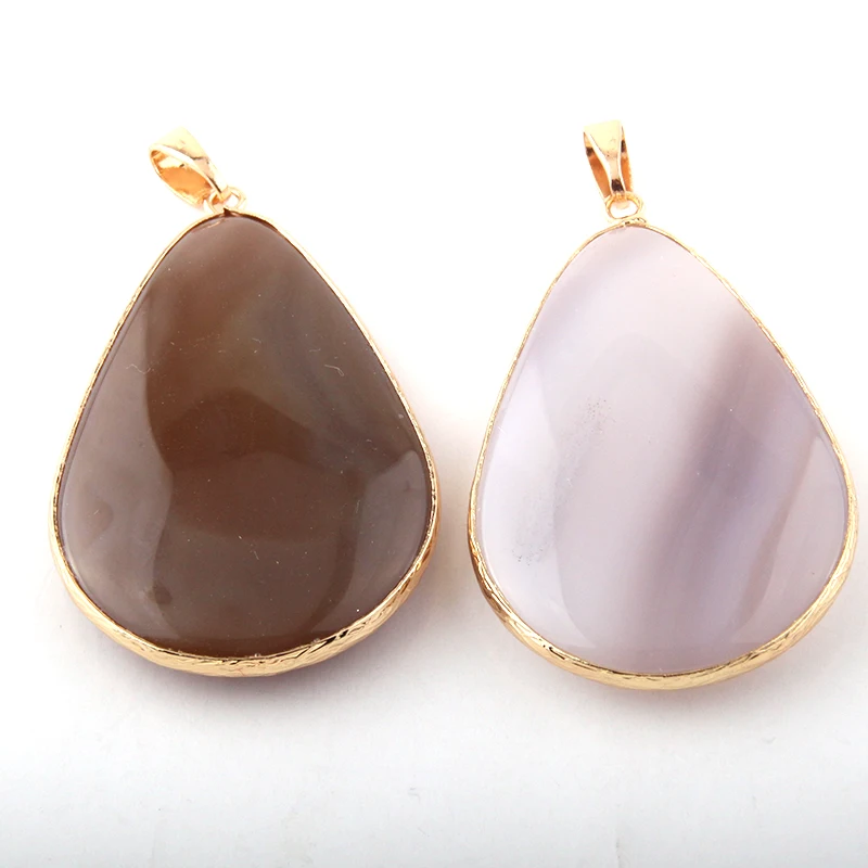 Подвеска в виде капли из натурального камня для изготовления браслета своими