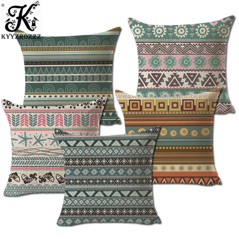 Чехол для подушки в богемном стиле с геометрическим рисунком чехол из хлопка и