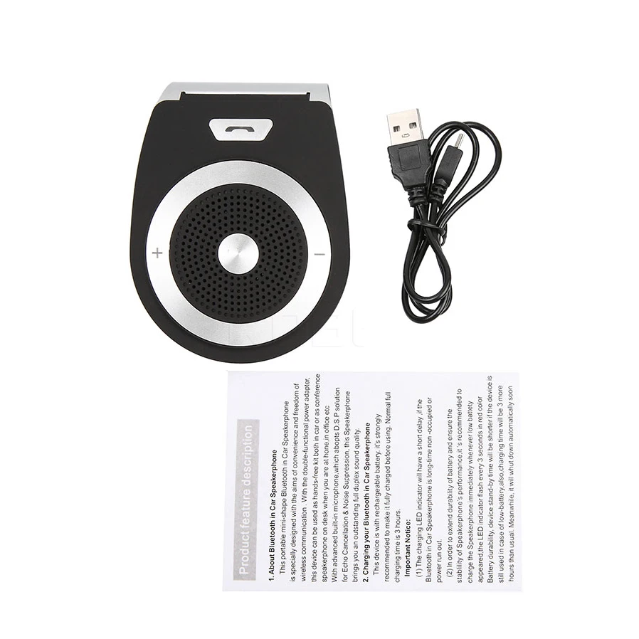 

Stereo Bass Car Kit Wireless Bluetooth 4.1 EDR Music Receiver Speaker Speakerphone Handsfree Auto Charger For Phone