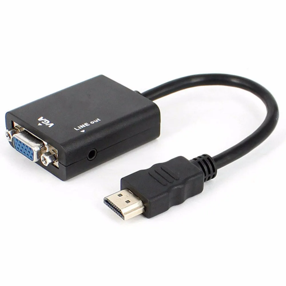 HDMI к VGA адаптер позолоченный папа Женский конвертер ПК ноутбук HDTV проекторы и
