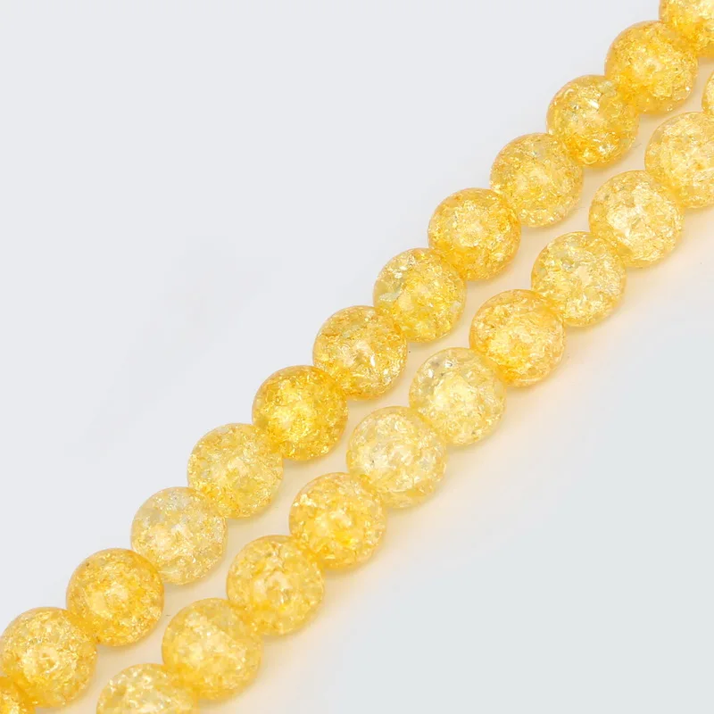 AAA High Quality Yellow Crystal Beads Cracked Glass Round Dia. 6/8/10mm for DIY Necklace Bracelet Jewelry Making | Украшения и